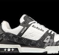 LOUIS VUITTON LV TRAINER SNEAKER MONOGRAM DENIM WHITE BLACK VIRGIL ABLOH