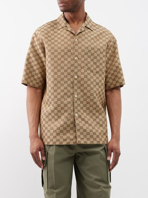 Gucci GG jacquard linen-blend shirt