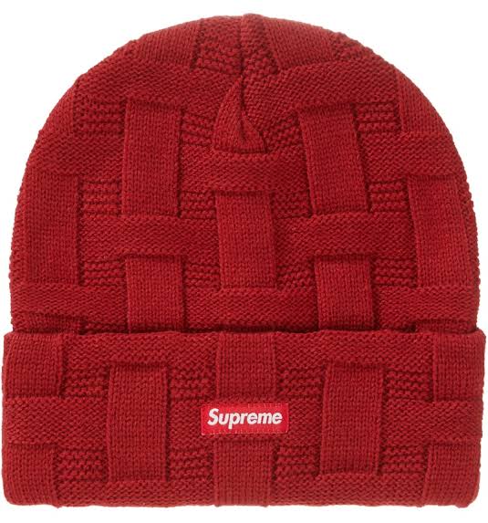 Supreme Basket Weave Beanie Red