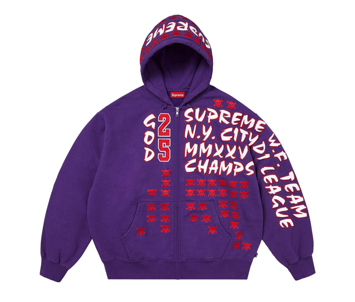 Supreme League Champs Zip Up Hooded Sweatshirt