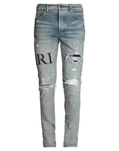 Amiri blue distressed denim