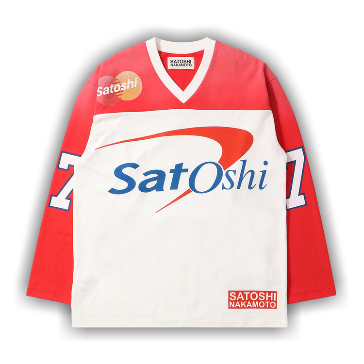 SATOSHI NAKAMOTO BANK OF SATOSHI JERSEY RED/WHITE