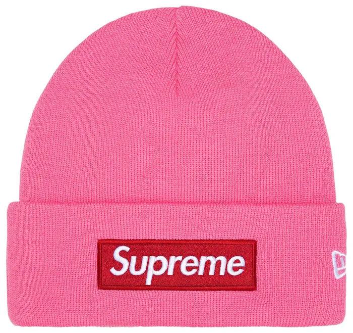 Supreme x New Era Box Logo Beanie “Megenta”