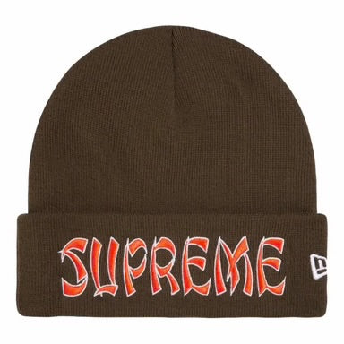 Supreme New Era Action Beanie Brown