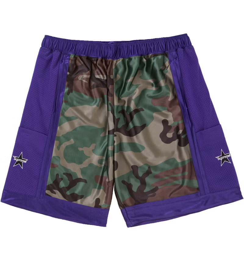 Supreme Side Pocket Basketball Shorts camo/purple