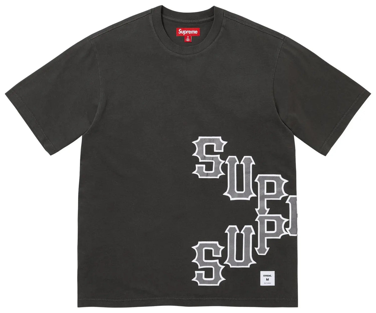 Supreme Cracked Spellout Short-Sleeve Top 'Washed Black'