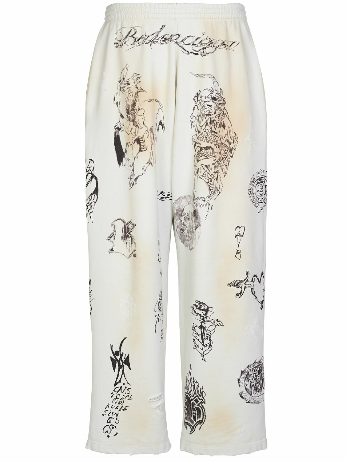 Balenciaga Men's Baggy Tattoo Sweatpants
