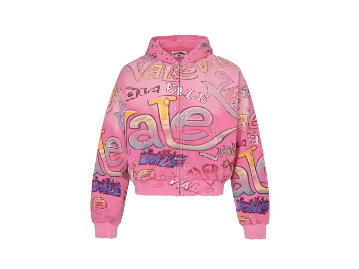 Vale Forever Iceberg Zip Up Hoodie Pink