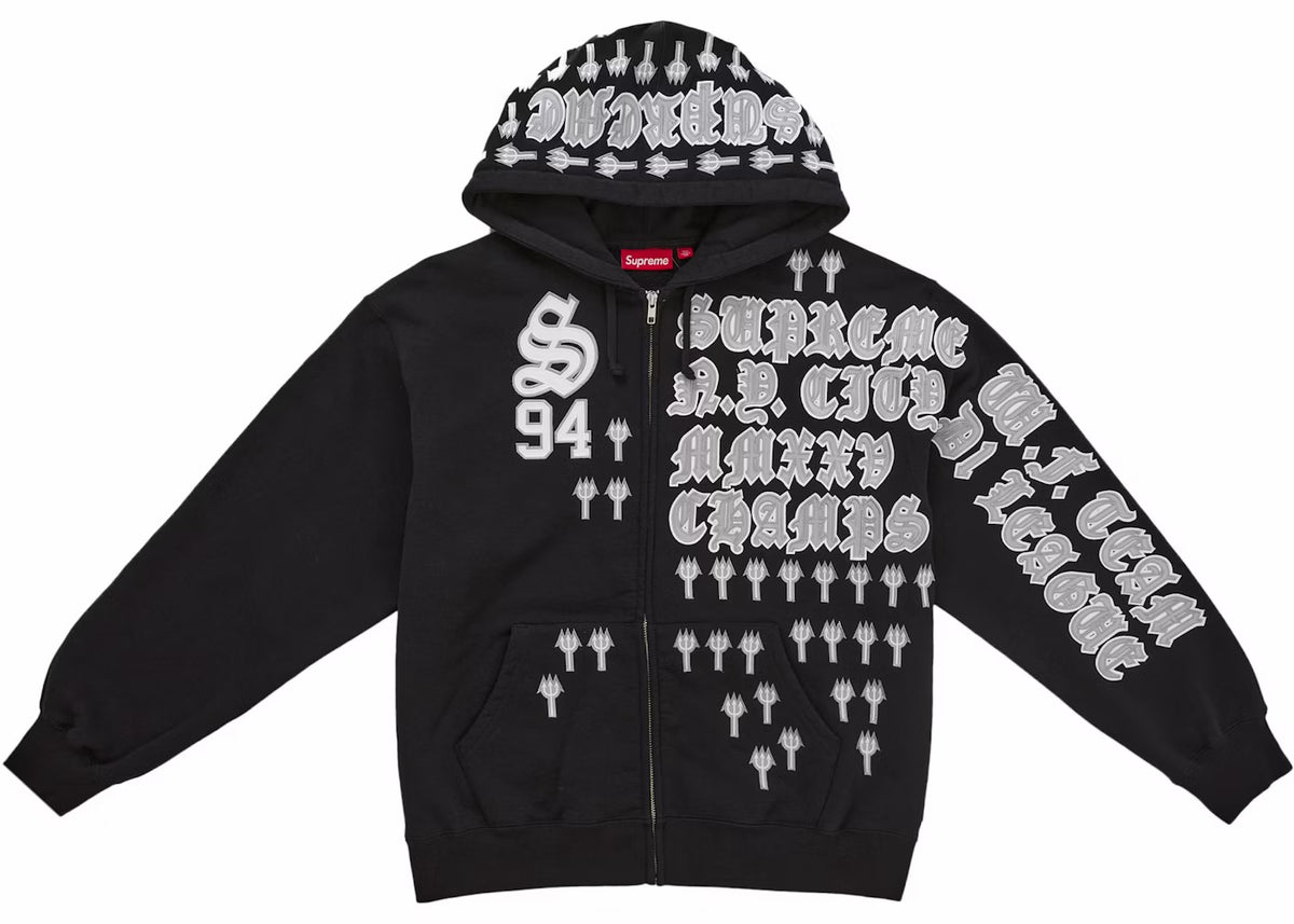 Supreme League Champs Zip Up Hooded Sweatshirt