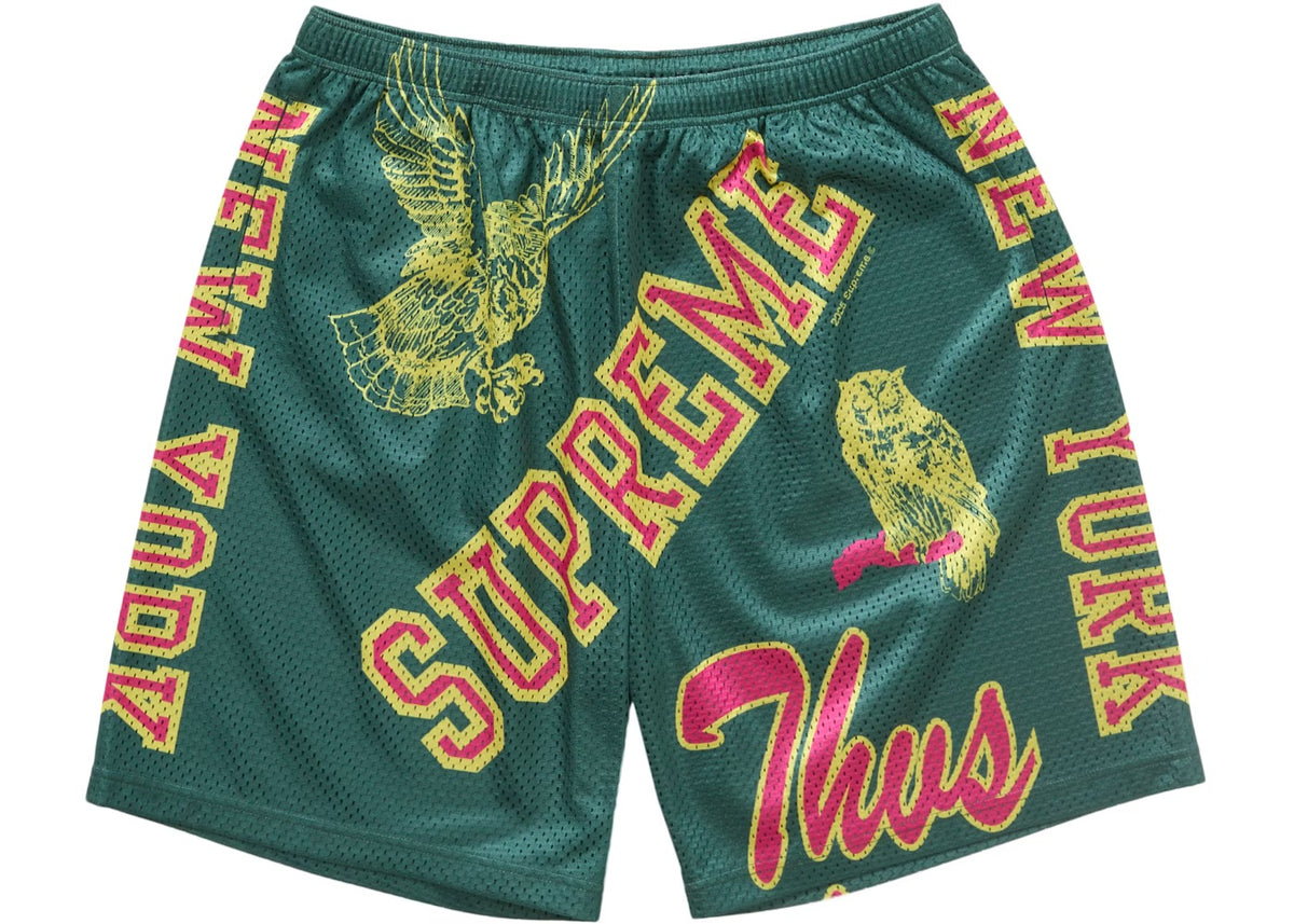 Supreme Varsity Mesh Shorts in dark green
