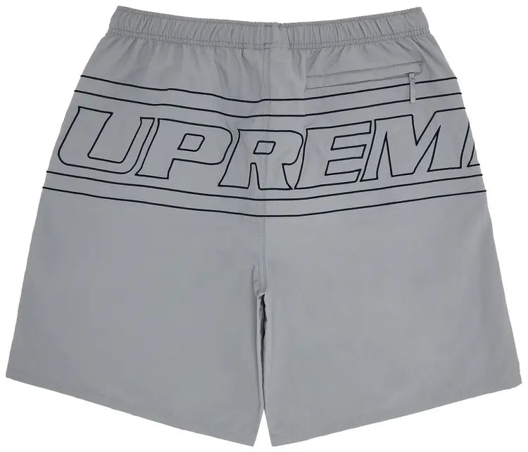 Supreme Big Logo Nylon Shorts Grey