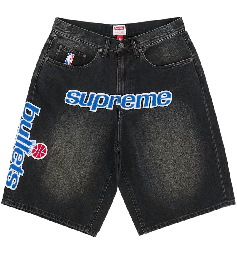 Supreme x Mitchell & Ness Washington Bullets Baggy Denim Shorts