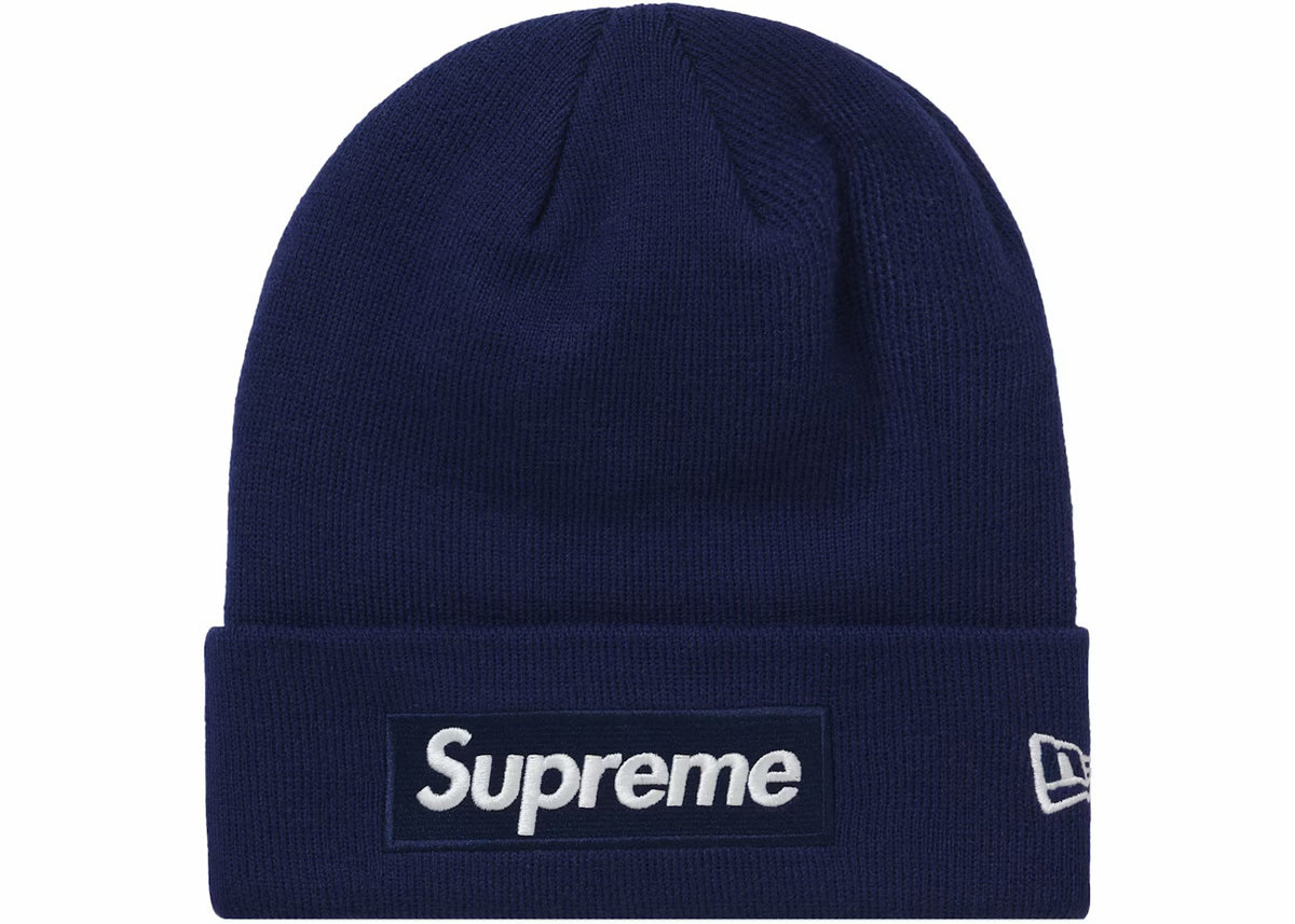 Supreme Box Logo Beanie Washed Navy