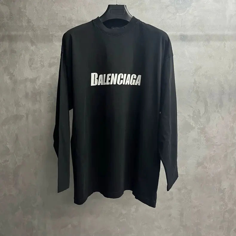 Balenciaga Unisex Black Logo Print Jersey