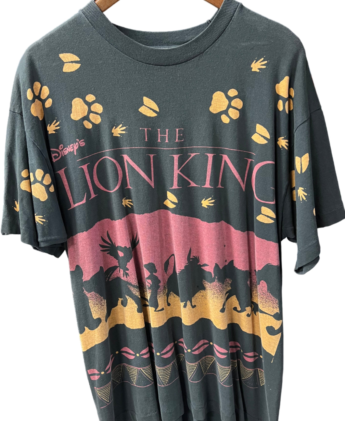 Lion King Black orange Vintage T Shirt