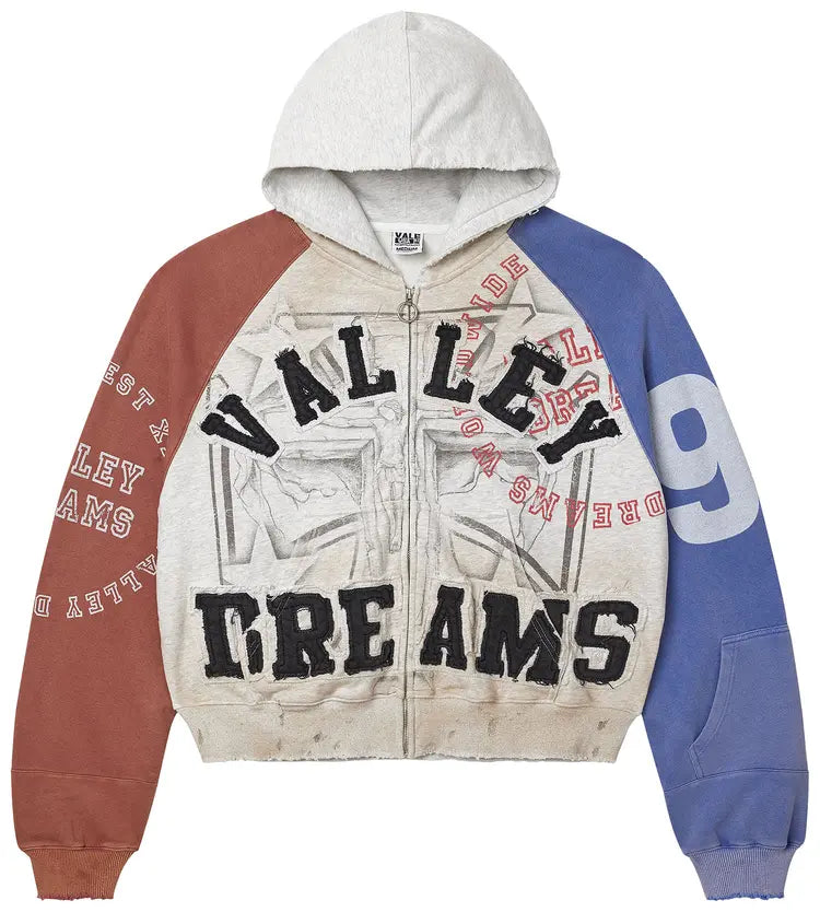 VALE FOREVER PATRIOT CHOP N SCREW ZIP UP HOODIE GREY