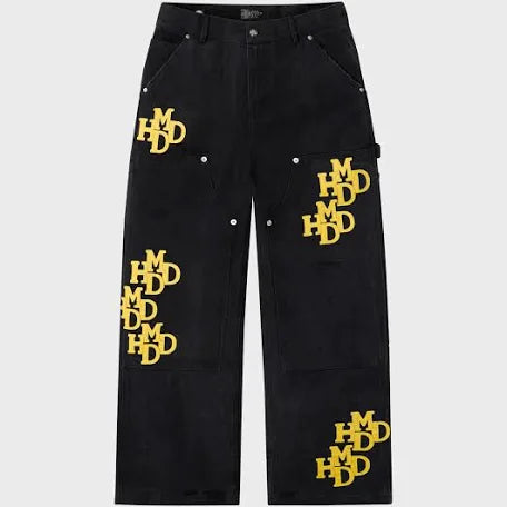 HMDD Yellow Patch Pants Black