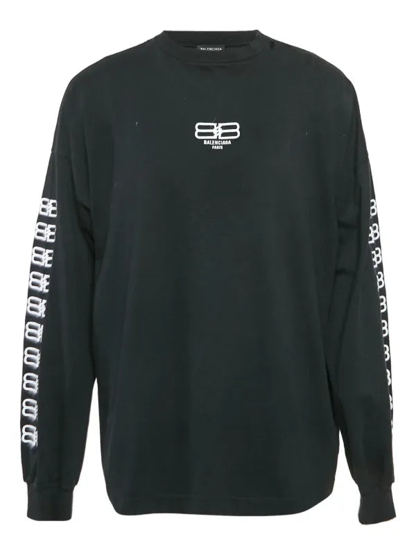 Balenciaga BB Embroidered Long Sleeve T Shirt