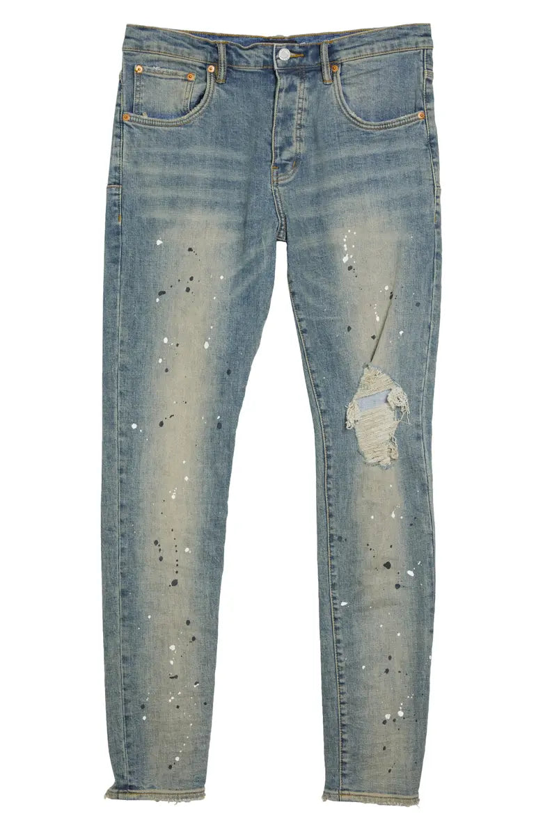 Purple P001 Paint Splatter Jeans