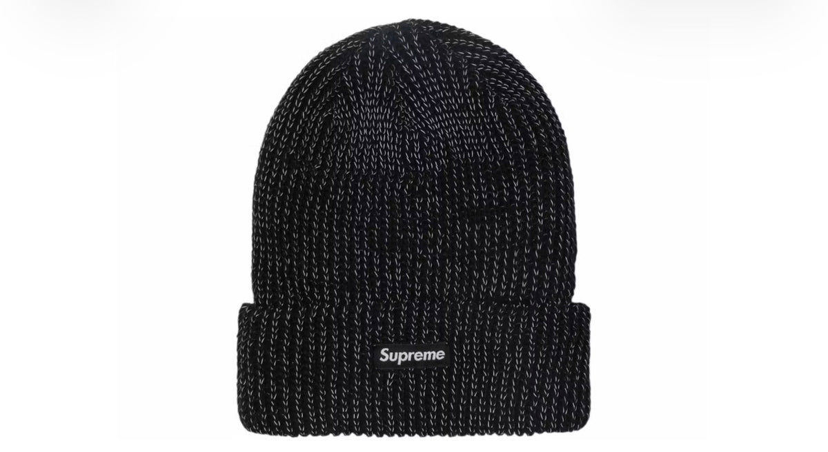 Supreme Loose Gauge Beanie Black Reflective