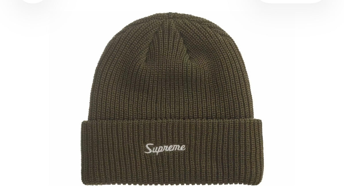Supreme Loose Gauge Beanie Olive Green