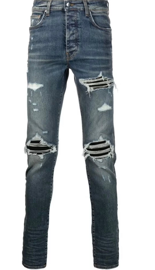 Amiri Stonewashed Distressed Jeans