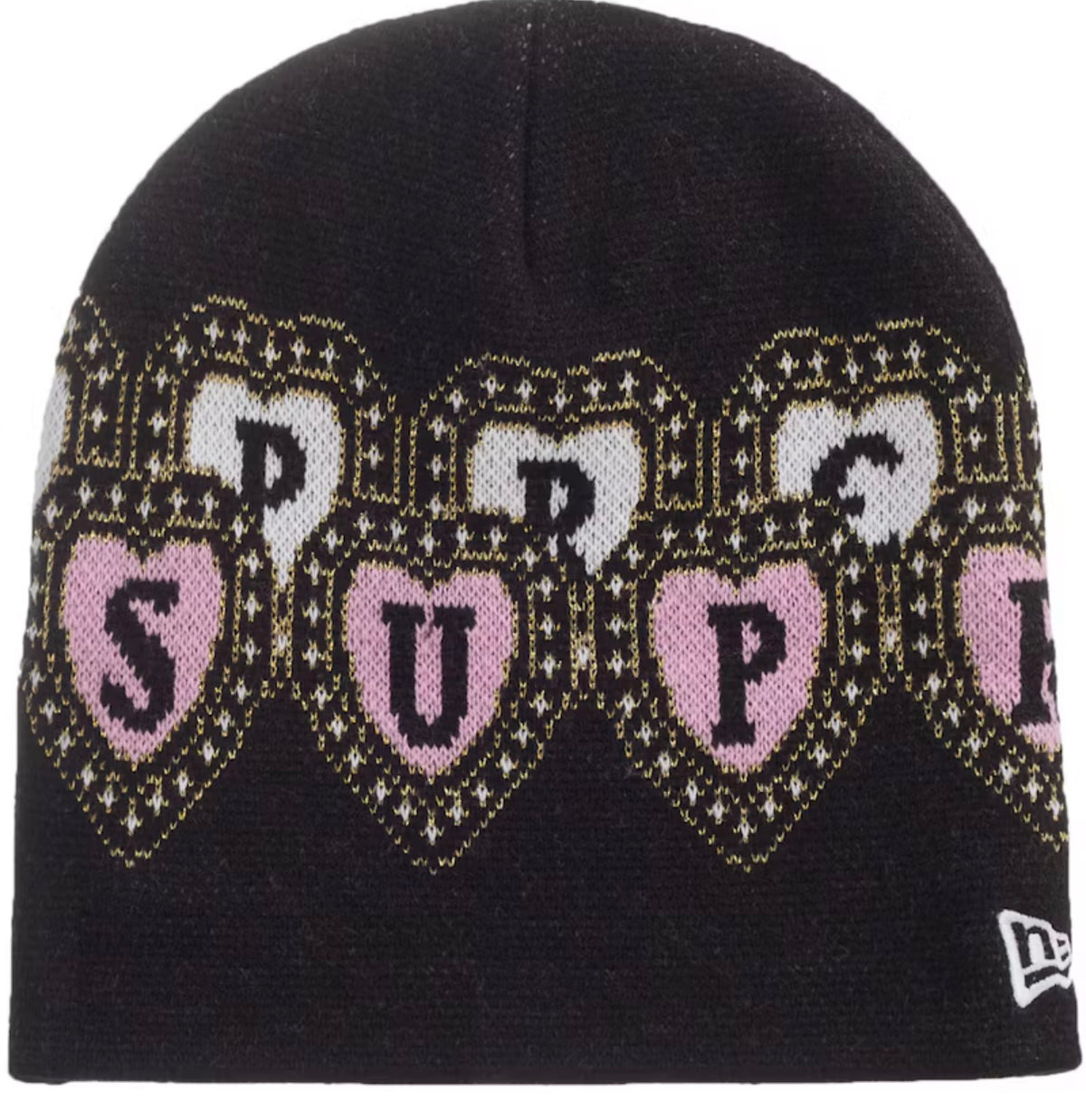 Supreme New Era Pink/White Beanie