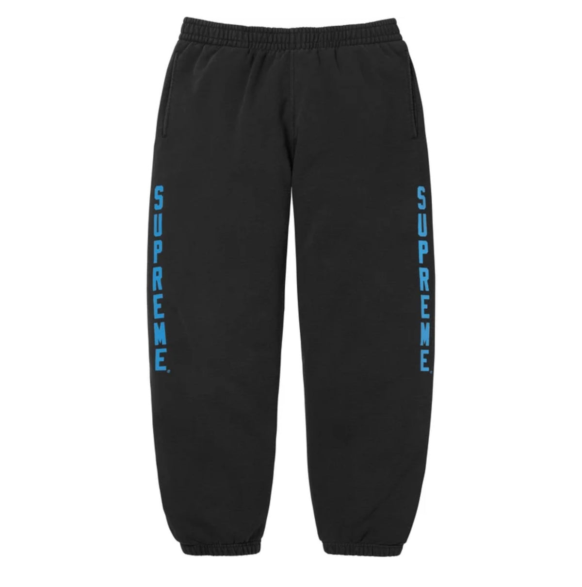 Supreme Washed Logo Sweatpants Black/Blue