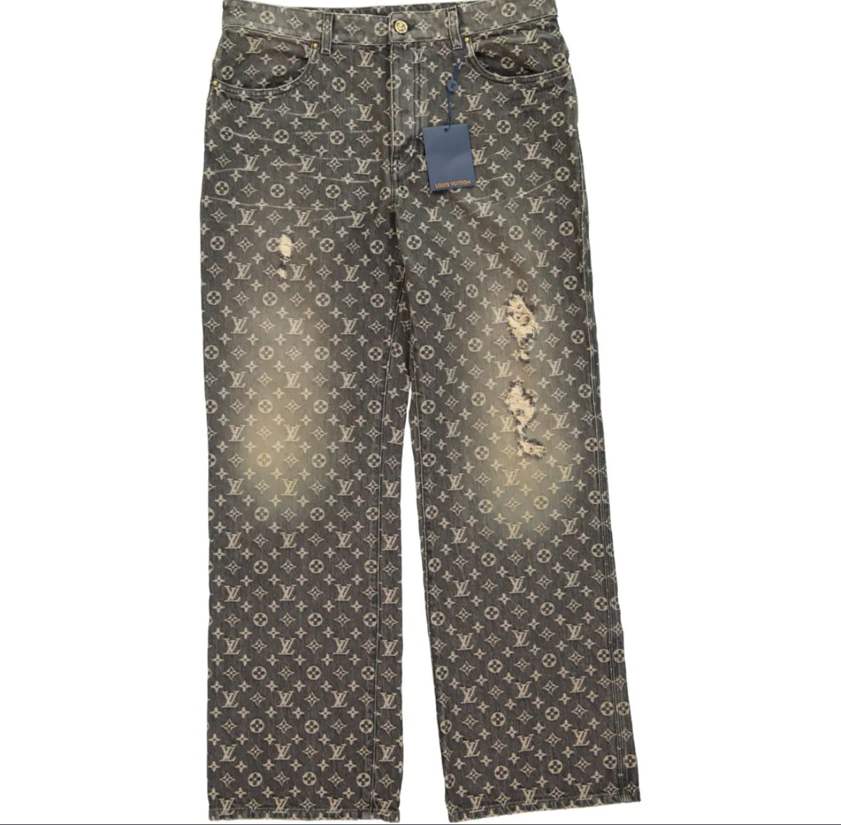 Louis Vuitton ‘Distressed Monogram’ Denim Jeans
