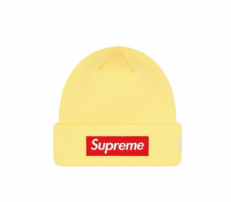 Supreme x New Era Box Logo Beanie ‘Pale Yellow’