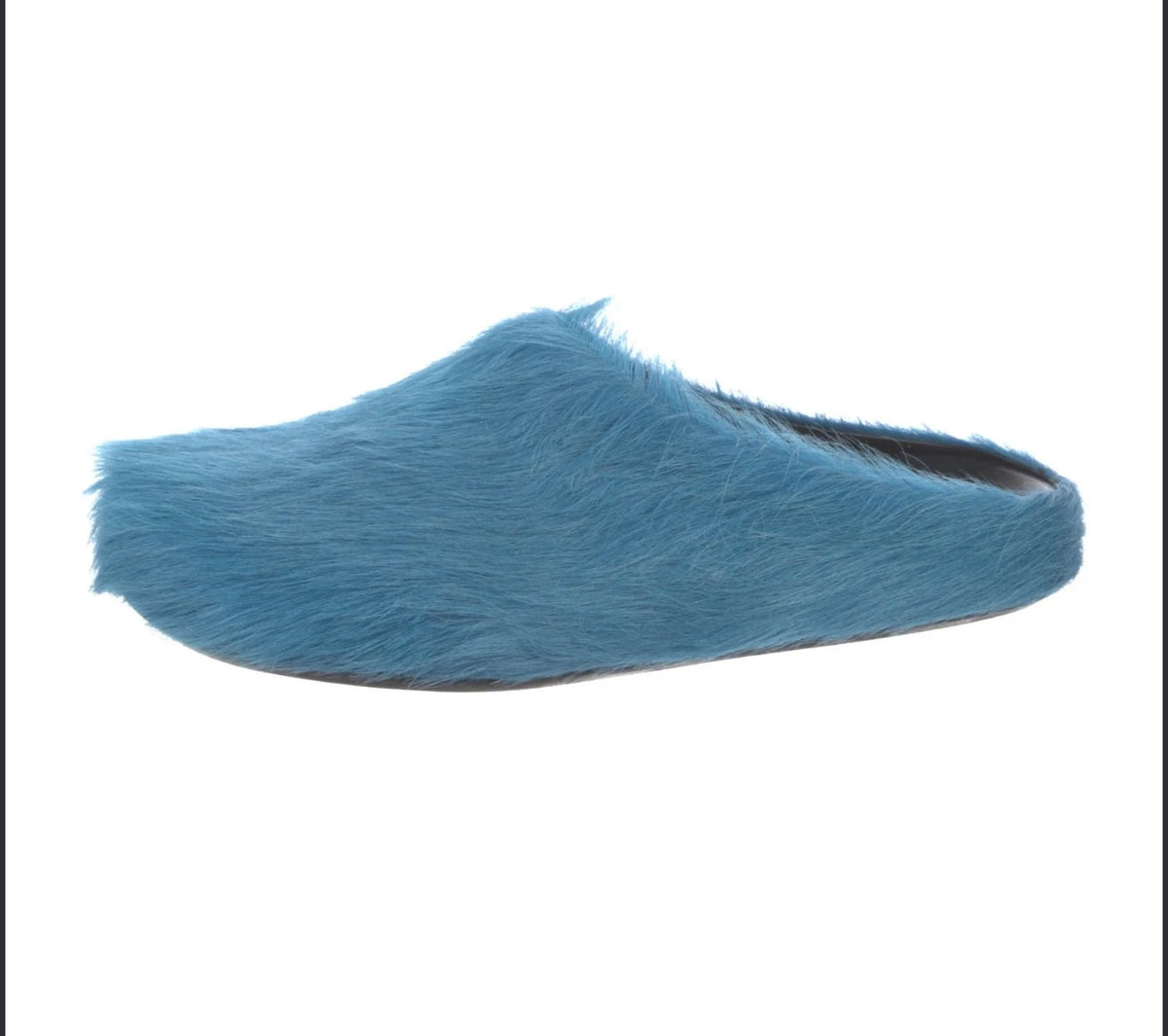 Marni Baby Blue Pony Hair Slippers