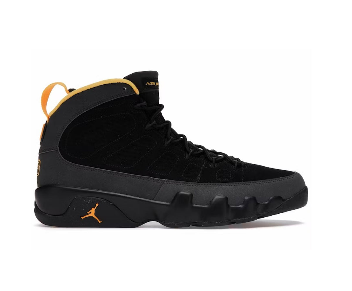 Jordan 9 Dark Charcoal University Gold