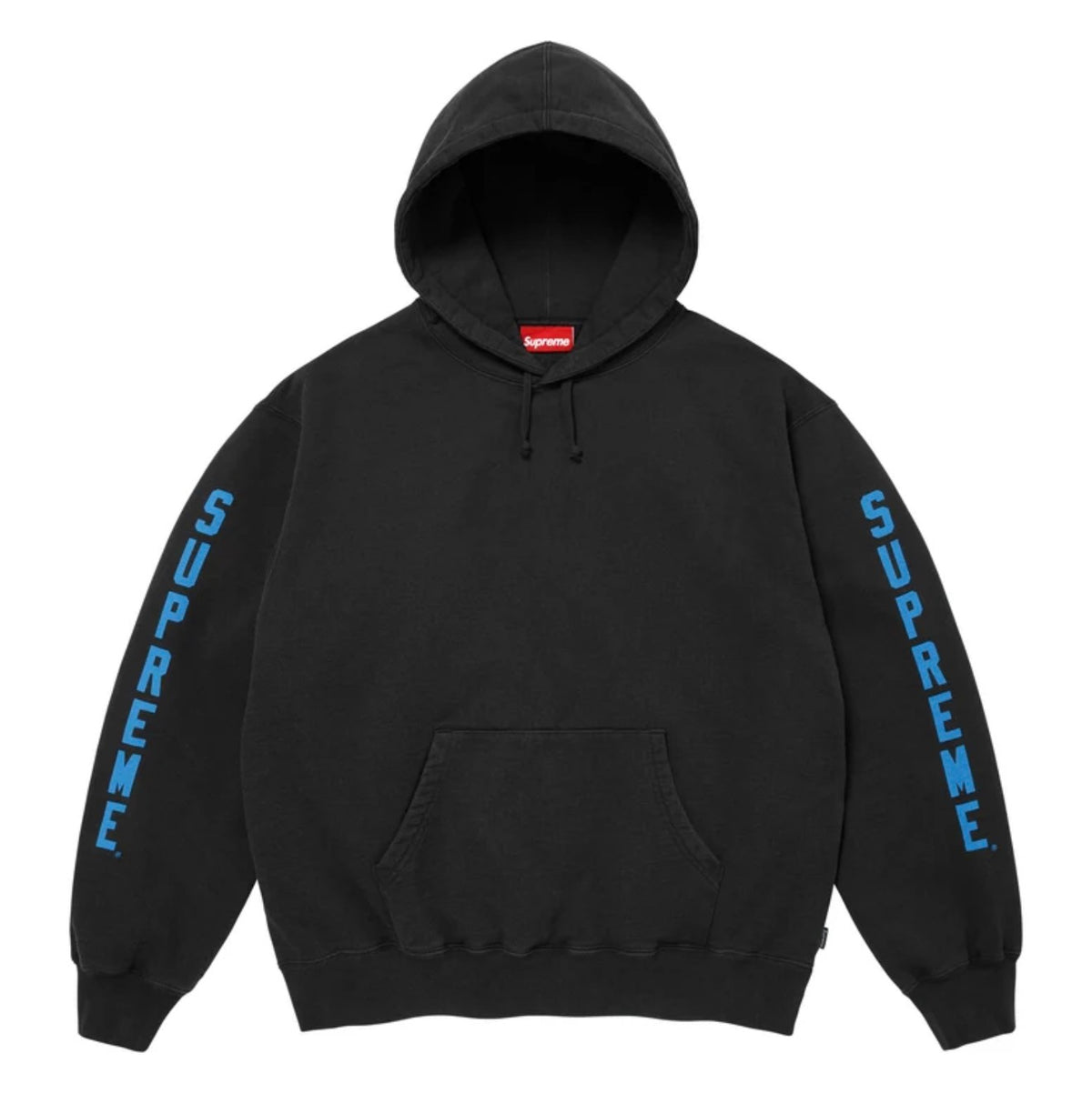 Supreme Washed Logo Hooded  Sweatshirt Black/Blue