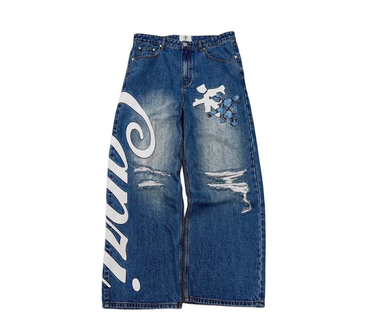 Capri Leather Jeans ‘Blue SnakeSkin’