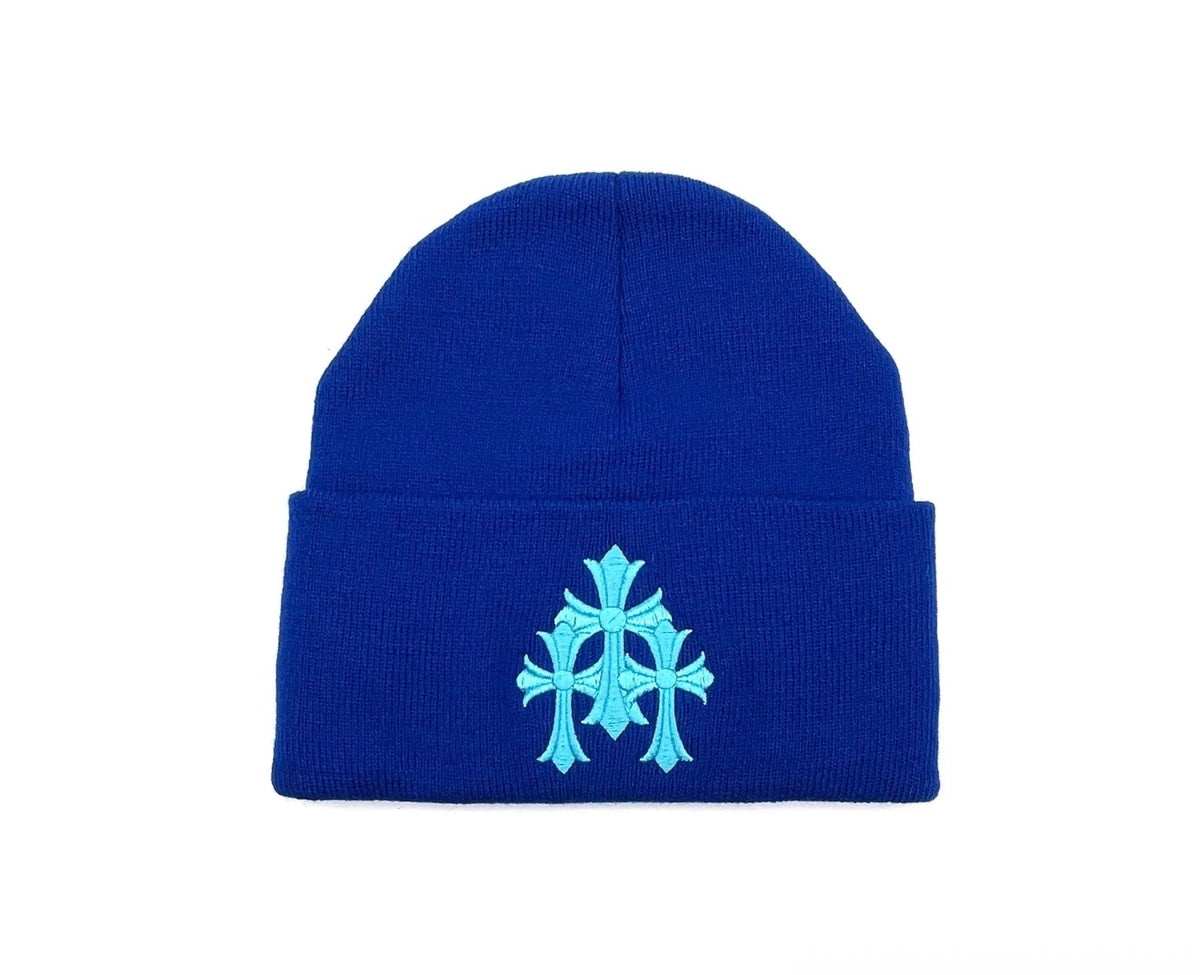 Chrome Hearts Triple Cross Blue Beanie