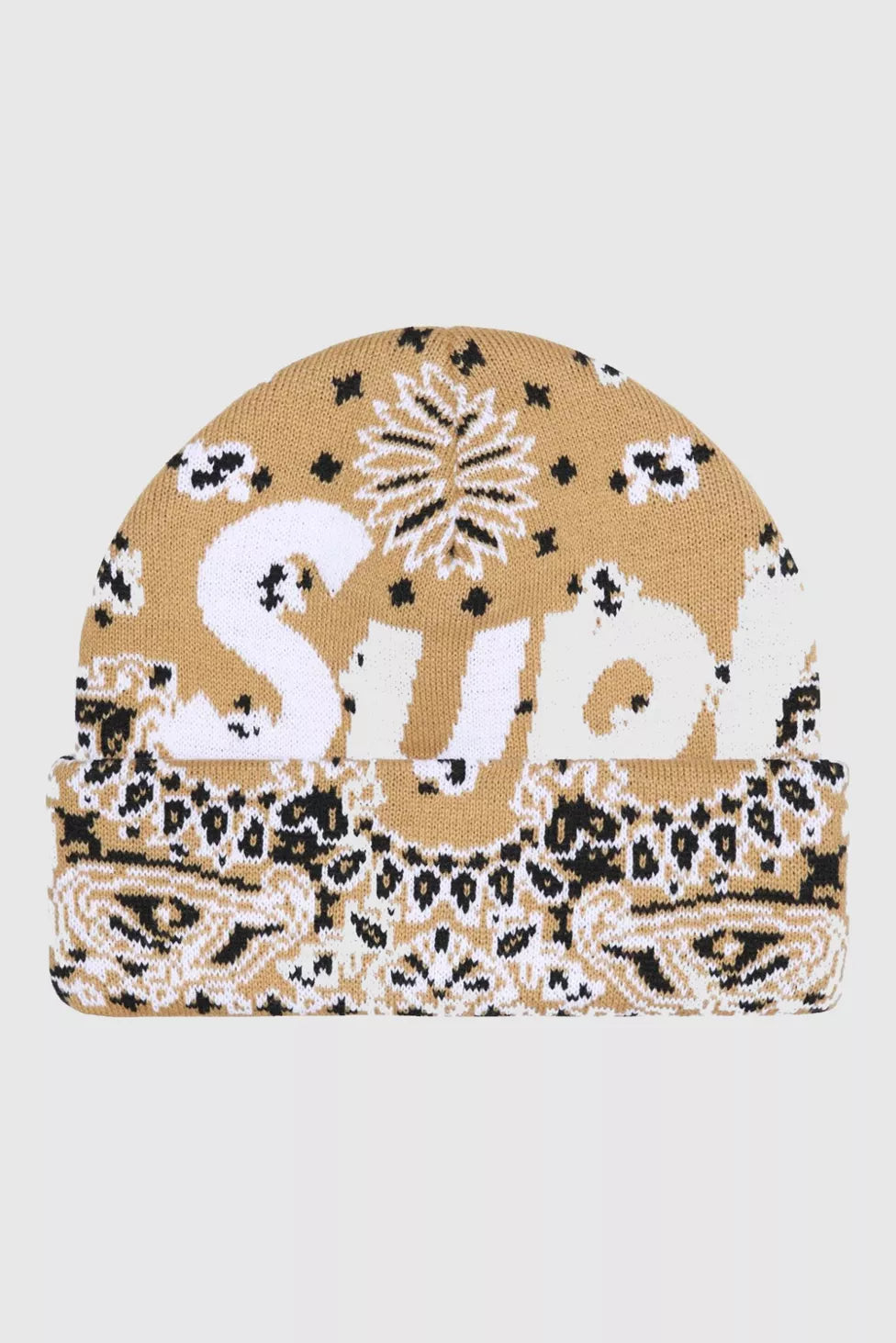 Supreme Bandana Big Logo Beanie ‘Beige’