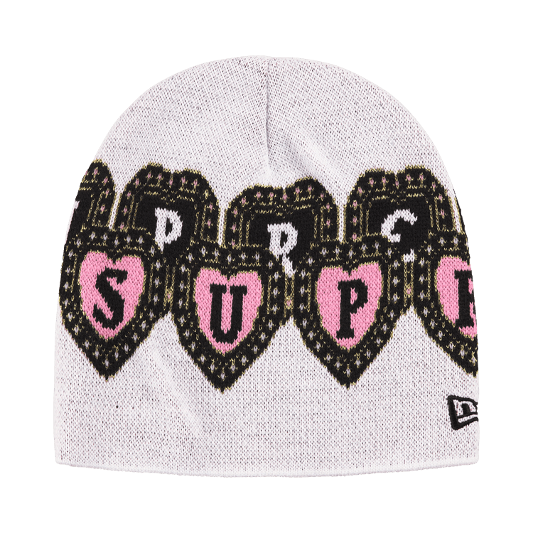 Supreme New Era White/Pink Beanie