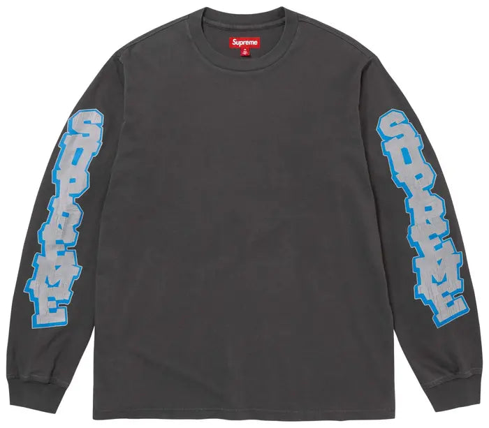Supreme Cracked Sleeve Long-Sleeve Top 'Washed Black'
