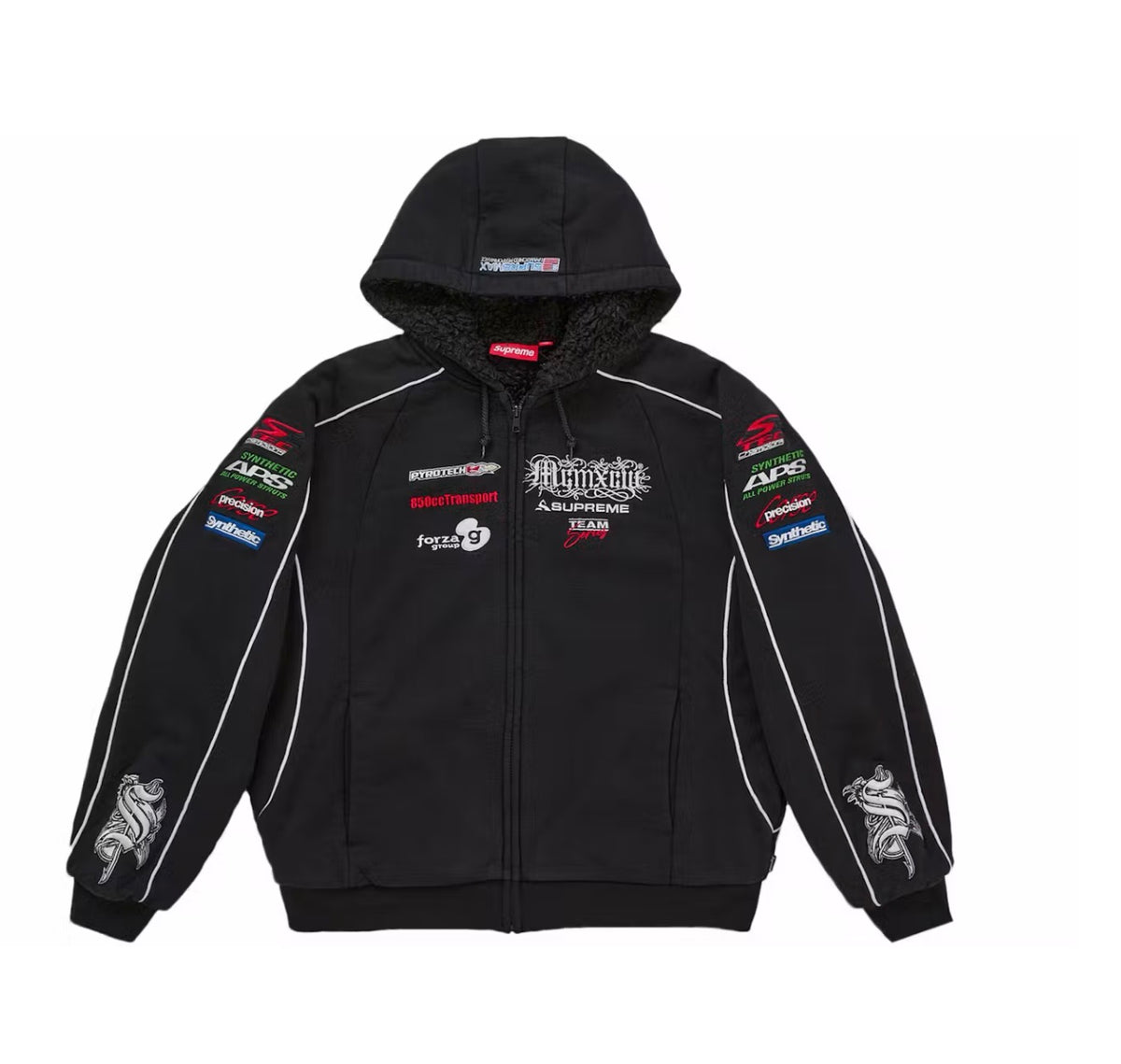 Supreme Racing Lined Zip Up Sweatshirt