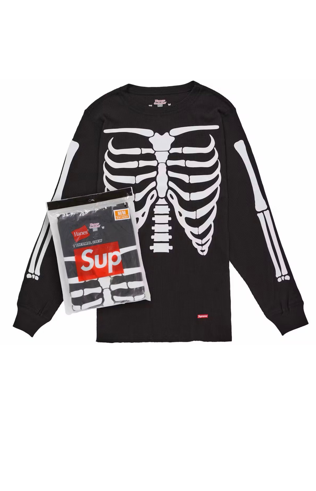 Supreme Hanes Bones Thermal Crew FW26 Black