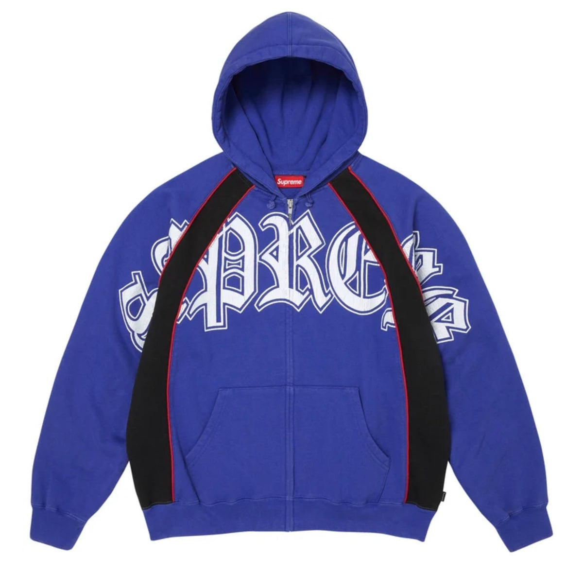 Supreme Paneled Zip Up Hooded Sweatshirt Royal Blue