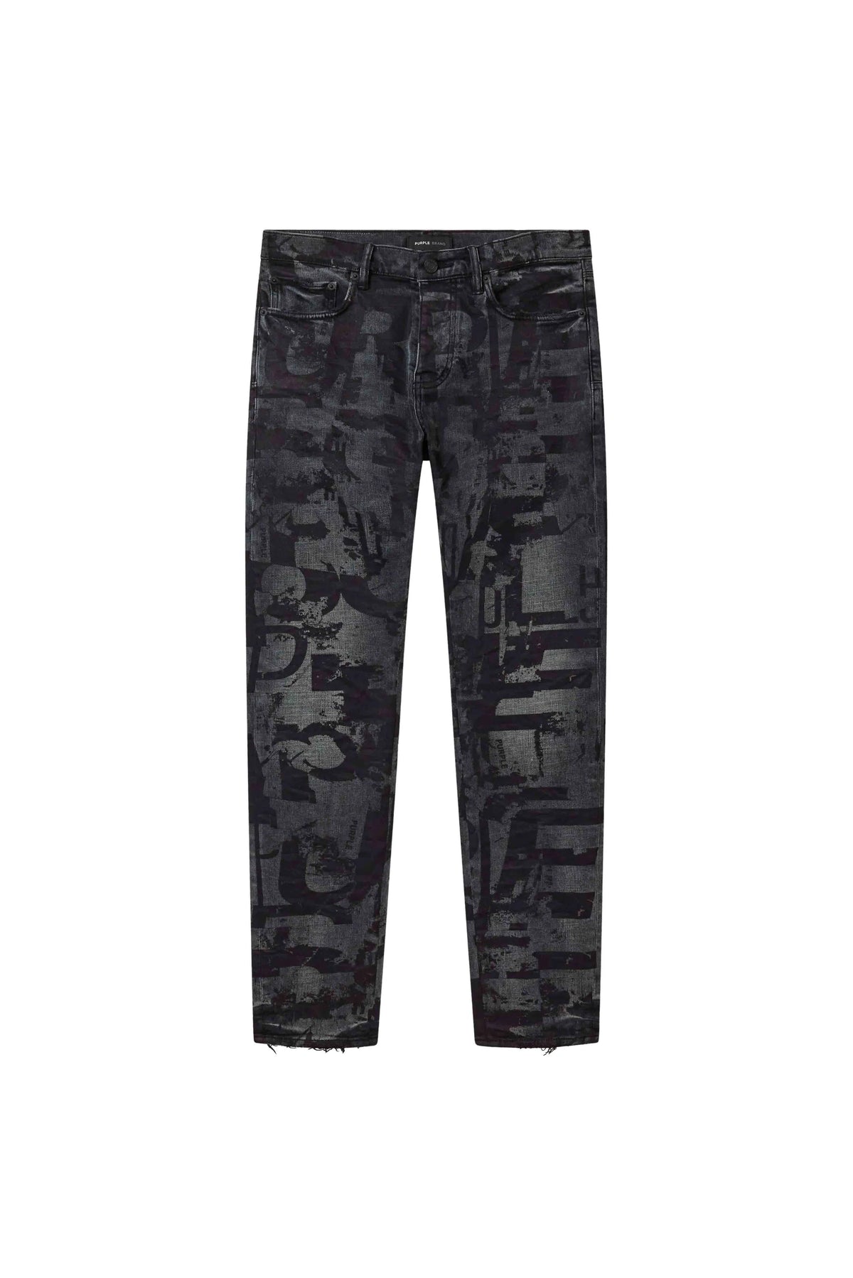 Purple Brand Skinny Grunge Print Jeans Black