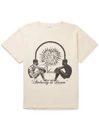 RHUDE - Interstellar Printed Cotton-Jersey T-Shirt - Neutrals