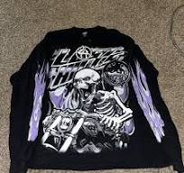 LOST IN THE HILLS | SKULL BIKER LONG SLEEVE - Black