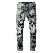 Mnml stars patch denim jeans