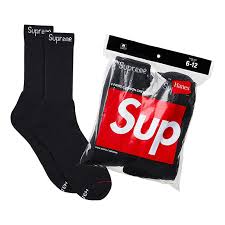 SupremeSupreme x Hanes Crew Socks (4 Pack) 'Black'