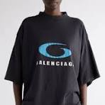 Balenciaga  Oversize Distressed Cotton Graphic T-Shirt