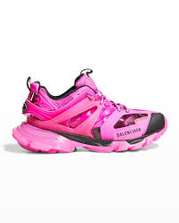 BALENCIAGA Track Clear-sole Trainer Sneakers In Dark Pink/black