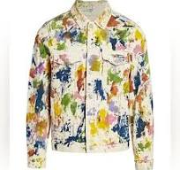 Purple BrandPaint Splatter Denim Trucker Jacket