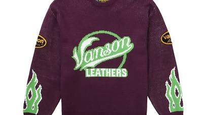 Supreme Vanson Leathers Sweater Purple